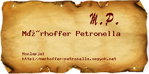 Márhoffer Petronella névjegykártya